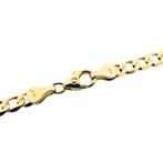Gouden platte/wijde gourmetschakel ketting; 50 cm | Heren, Sieraden, Tassen en Uiterlijk, Kettingen, Ophalen of Verzenden, Gebruikt