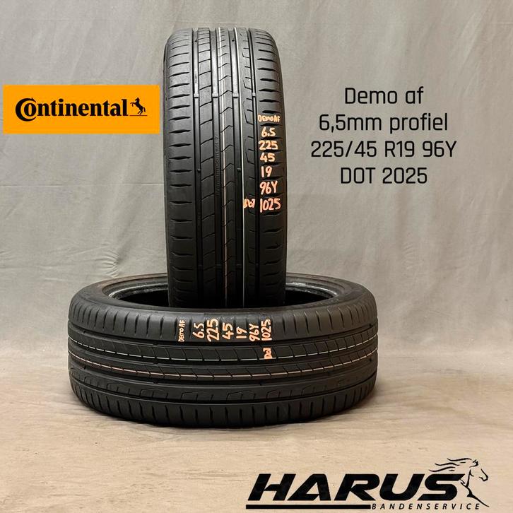 225/45/19 96Y Continental zomerbanden 6,5mm profiel 2X, Auto-onderdelen, Banden en Velgen, 19 inch, Erkend duurzaam, Zomerbanden