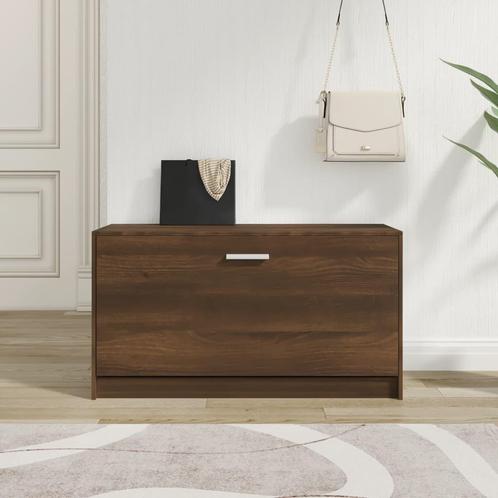vidaXL Schoenenbank 80x24x45 cm bewerkt hout bruin, Huis en Inrichting, Kasten | Schoenenrekken, Nieuw, Verzenden