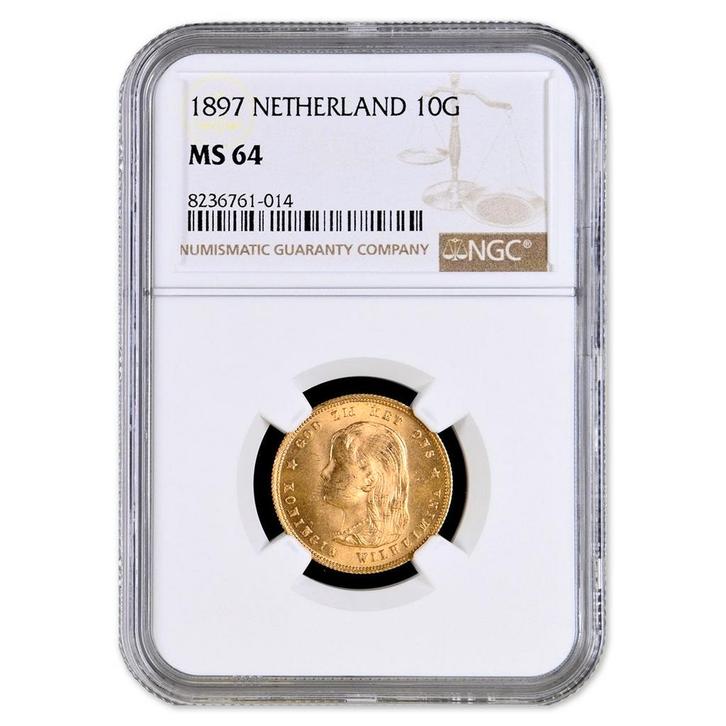 Gouden 10 Gulden 1897 Wilhelmina MS 64, Postzegels en Munten, Munten | Nederland, Verzenden