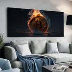 1 stuk Opvallende poster Bitcoin in Vlammen Canvas Kunst, Verzenden, Nieuw