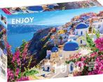 Santorini with Flowers Puzzel (1000 stukjes) | Enjoy Puzzle, Nieuw, Verzenden