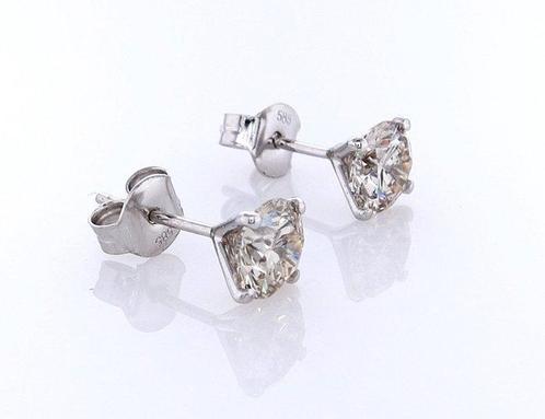 Oorbellen - 14 karaat Witgoud - 2.03ct. tw. Bruin Diamant, Sieraden, Tassen en Uiterlijk, Oorbellen