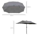 TRUUSK Parasol 440 X 260 Cm Met LED Verlichting, Dubbele Par, Verzenden, Nieuw