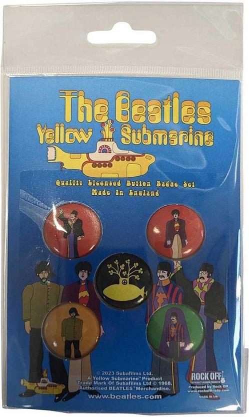 The Beatles - Yellow Submarine buttons officiële merchandise, Verzamelen, Muziek, Artiesten en Beroemdheden, Kleding, Nieuw, Ophalen of Verzenden