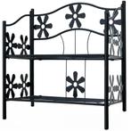 Metalen plantenrek met 2 legplanken mat zwart 60x30x50cm, Verzenden, Nieuw