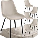 tectake® Eetkamerstoel - Gevoerde fluwelen zitting - Zwart m, Verzenden, Zo goed als nieuw