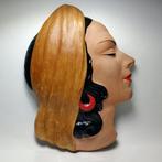 Antal Ceramics - sculptuur, Art Deco Wall Mask - 26 cm -