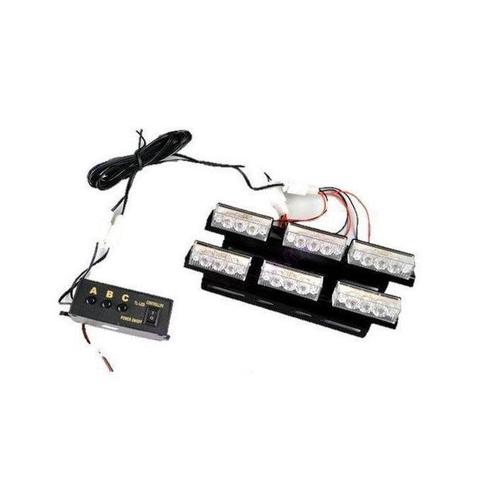 6 X 3 LED op rail Car Flash Strobe Emergency Light 12V wit, Auto diversen, Tuning en Styling, Ophalen of Verzenden
