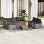 vidaXL 5-delige Loungeset met kussens poly rattan acacia, Verzenden, Nieuw, Loungeset