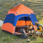 Gezinstent -  - Snelle Opzet - Waterdicht - Oranje + Blauw, Caravans en Kamperen, Tenten, Ophalen of Verzenden, Nieuw