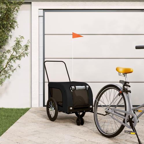 vidaXL Hondenfietstrailer oxford stof en ijzer zwart, Dieren en Toebehoren, Overige Dieren-accessoires, Nieuw, Verzenden