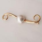 Broche - 18 karaat Geel goud Parel, Sieraden, Tassen en Uiterlijk, Antieke sieraden