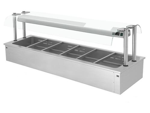 GGM Gastro | Bain-marie inbouw - 2,1 m - 6x GN 1/1 - met |, Zakelijke goederen, Horeca | Meubilair en Inrichting, Nieuw in verpakking