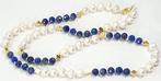 Echte parels (Zuiverheid), natuurlijke lapis lazuli (Vrede)