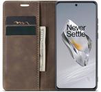 ProGuard - OnePlus 12 Wallet Hoesje Vintage Leder Bruin, Nieuw, Hoesje of Tasje, Verzenden
