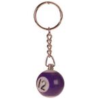 Sleutelhanger - Poolbiljart 12-Ball 3D - Paars/Wit - 2,5cm N, Ophalen of Verzenden, Nieuw