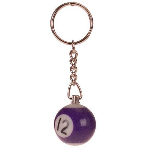 Sleutelhanger - Poolbiljart 12-Ball 3D - Paars/Wit - 2,5cm N, Verzamelen, Sleutelhangers, Nieuw, Ophalen of Verzenden