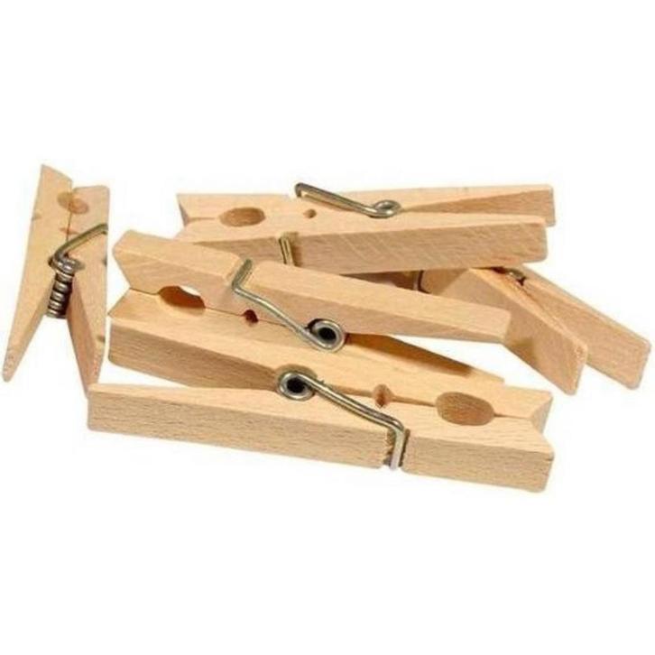 Benson Houten wasknijpers - 50 stuks - stevige roestvrije..., Tuin en Terras, Droogmolens en Wasrekken, Nieuw, Ophalen of Verzenden