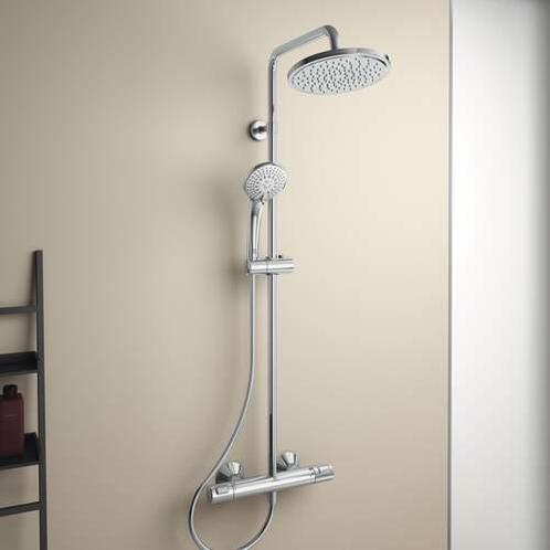 Idealrain regendoucheset | Thermostaat + hoofd- & handdouche, Doe-het-zelf en Verbouw, Sanitair, Nieuw, Chroom, Rvs, Douche, Verzenden