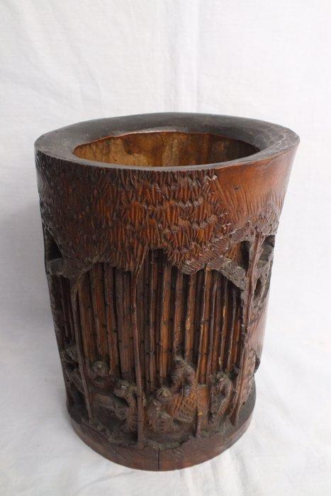 Pot - Bamboe - Penseel pot., Antiek en Kunst, Antiek | Overige Antiek