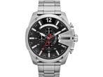 Diesel Mega Chief DZ4308 Herenhorloge 51 mm - Zilverkleurig, Verzenden, Nieuw