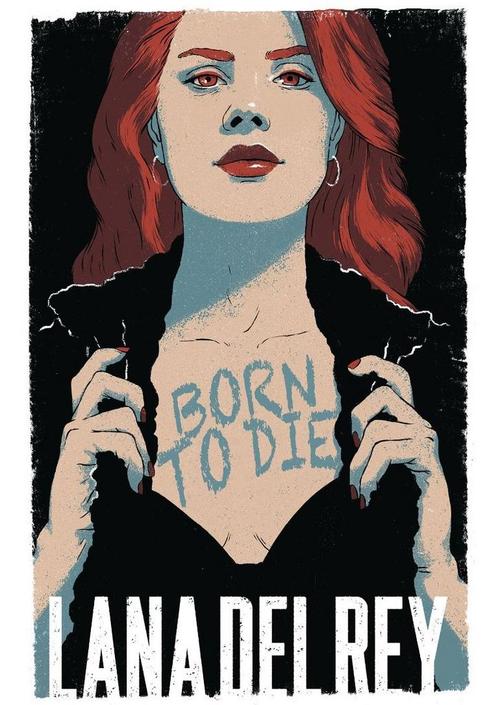 Posters - Poster Lana del Rey - Born to Die, Verzamelen, Muziek, Artiesten en Beroemdheden, Zo goed als nieuw, Verzenden