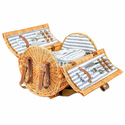 Romantische picknickmand voor 2 personen - compleet servi..., Hobby en Vrije tijd, Picknickmanden, Nieuw, Ophalen of Verzenden