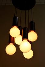 Vintage design houten cascadelamp, Zo goed als nieuw, Hout, Mid century