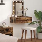 vidaXL Wandlamp Kaptafel met LED-verlichting in Rokend Eiken, Huis en Inrichting, Tafels | Kaptafels, Verzenden, Nieuw