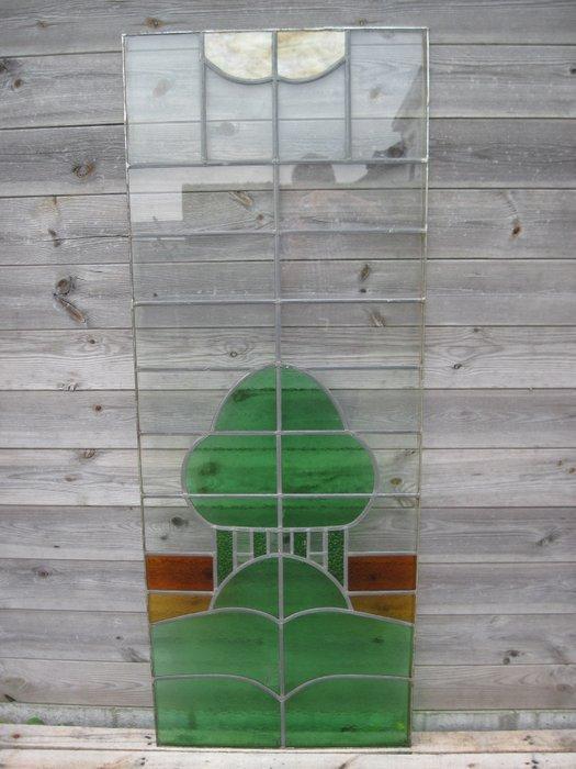 Art Deco Glas-in-loodraam - 1910-1920, Antiek en Kunst, Curiosa en Brocante