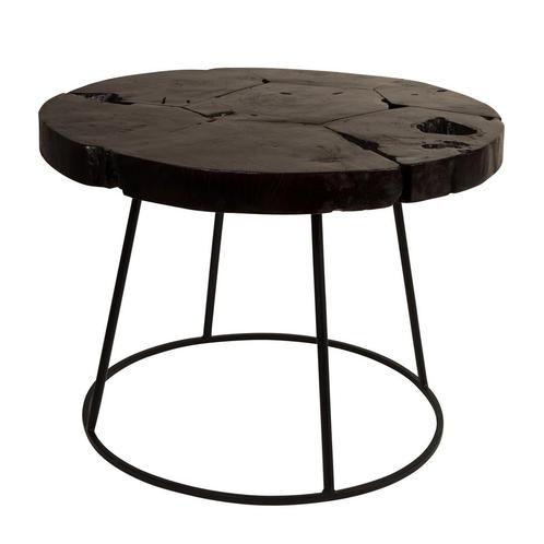 *WOONWINKEL* Dutchbone Kraton Ronde Salontafel Donker Teakho, Huis en Inrichting, Tafels | Salontafels, Nieuw, Verzenden