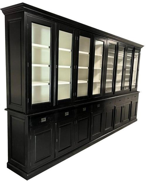 Buffetkast Dronten XXL zwart - wit 400 x 220cm, Huis en Inrichting, Kasten | Buffetkasten, Ophalen of Verzenden