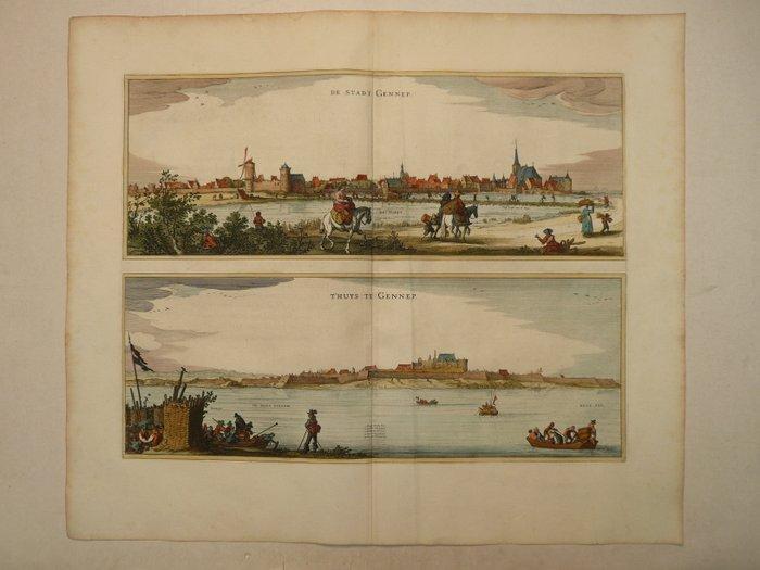 Nederland - Gennep; J. Blaeu - De stad Gennep / THuys te, Boeken, Atlassen en Landkaarten