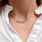 Gouden collier met vaste hanger (Ketting), Ophalen of Verzenden, Gebruikt, Overige kleuren, Goud
