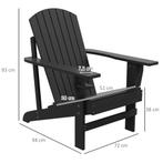 TRUUSK Adirondack Tuinstoel Met Bekerhouder, Massief Hout, Z, Verzenden, Nieuw
