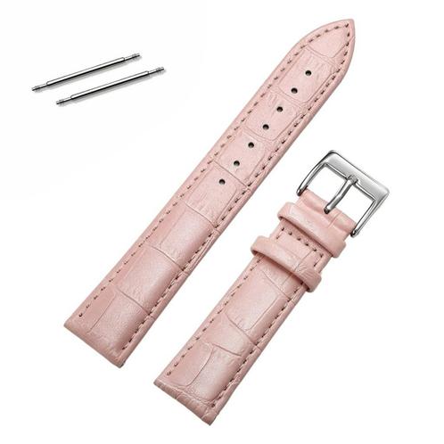Fako® - Horlogebandje - Echt Leer - 18mm - Croco - Roze, Sieraden, Tassen en Uiterlijk, Horloges | Heren, Verzenden