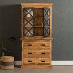 Buffetkast Mangohout Milan 100 En 3 Lades X, Huis en Inrichting, Kasten | Buffetkasten, 100 tot 150 cm, Nieuw, Industriële meubels