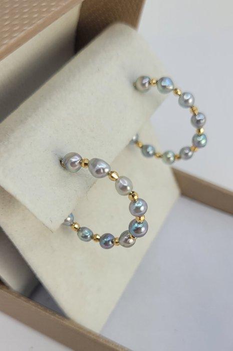 Oorbellen - 18 karaat Geel goud - 3,5 mm Akoya parels, Sieraden, Tassen en Uiterlijk, Oorbellen