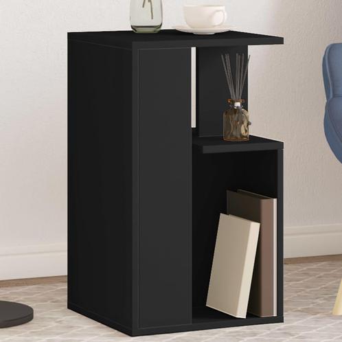 vidaXL Bijzettafel 35x35x60 cm bewerkt hout zwart, Huis en Inrichting, Tafels | Salontafels, 50 tot 100 cm, Nieuw, Overige houtsoorten