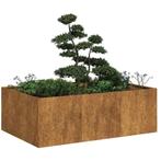 vidaXL Plantenbak roestig 120x80x40 cm weervast staal, Verzenden, Nieuw, Metaal