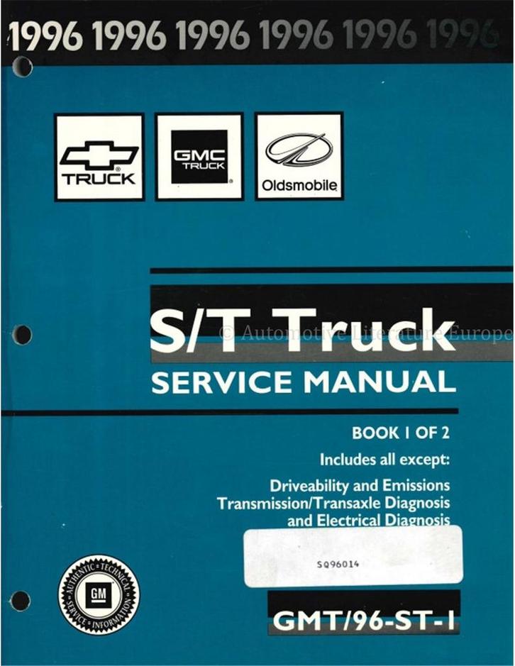 1996 CHEVROLET | GMC | OLDSMOBILE S/T TRUCK, Auto diversen, Handleidingen en Instructieboekjes