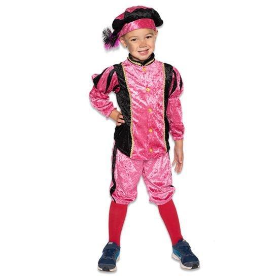 Piet kostuum kind velours roze/zwart, Kleding | Dames, Carnavalskleding en Feestkleding, Nieuw, Ophalen of Verzenden