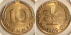 Duitsland Fehlpraegung 10 Pfennig 1969 F auf 5 Pfennig Ro..., Postzegels en Munten, Munten | Europa | Niet-Euromunten, Verzenden
