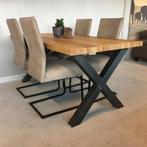 4 leren eetkamerstoelen - met sledepoot - bruin leer, Ophalen of Verzenden, Nieuw, Leer