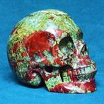 Drakenbloed Jasper Handgesneden kristallen schedel -