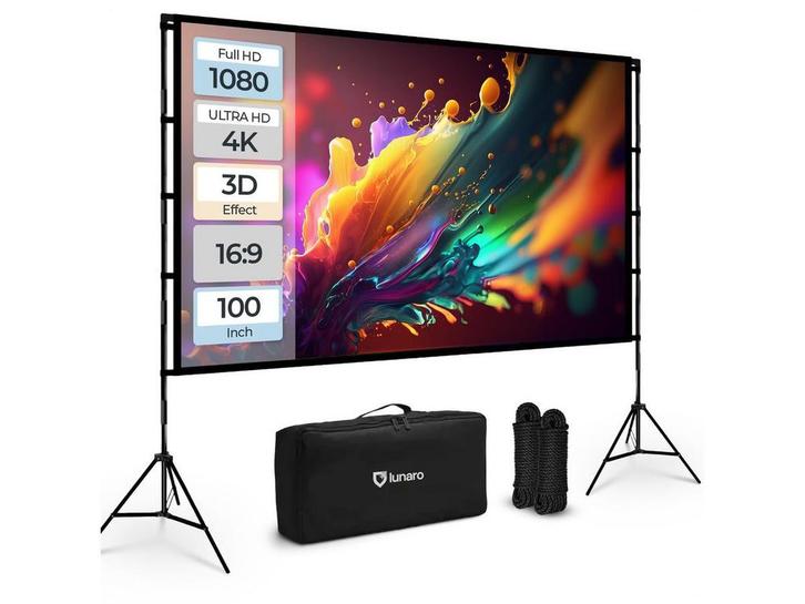 Lunaro Projectiescherm 100 inch - Projectiescherm -, Computers en Software, Overige Computers en Software, Zo goed als nieuw, Verzenden