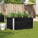 vidaXL Plantenbak 120x80 cm massief grenenhout zwart, Tuin en Terras, Bloembakken en Plantenbakken, Verzenden, Nieuw, Hout