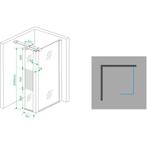 Wiesbaden Zijpaneel 350x2000mm met Hoekprofiel voor, Doe-het-zelf en Verbouw, Ophalen of Verzenden, Nieuw, Glas