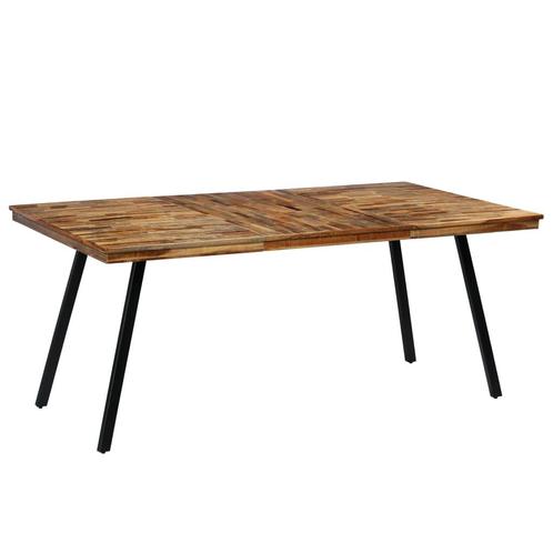 vidaXL Eettafel 180x90x76 cm gerecycled teakhout en staal, Huis en Inrichting, Tafels | Eettafels, Nieuw, Verzenden